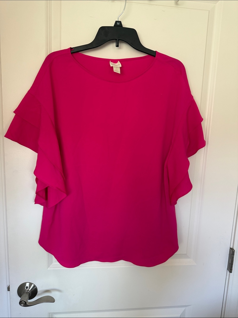 Chico's Fuchsia Ruffle Sleeve Blouse